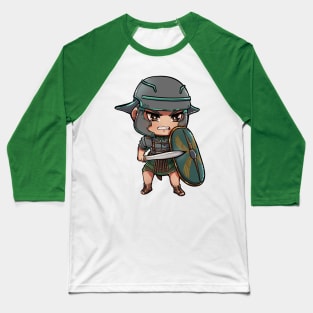 Cute Green Roman Empire Legionary - Soldier Warrior History Baseball T-Shirt